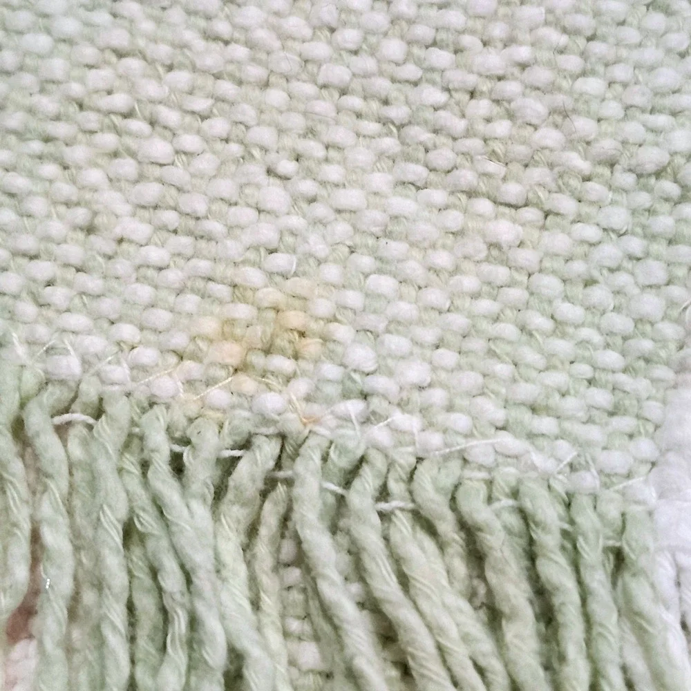 Vintage Plaid Woven‎ Throw Blanket Pastel Fringe Trim Cottagecore Nursery